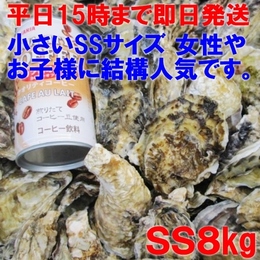 コスパ抜群【15時まで即日発送】加熱用牡蠣SS8kg 約160粒 殻付き牡蠣 カキ 牡蛎 