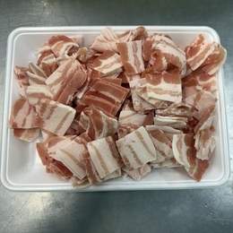 メキシコ産豚バラコマ!!オーダーメイド加工いたします!!大口ロットのご案内!!