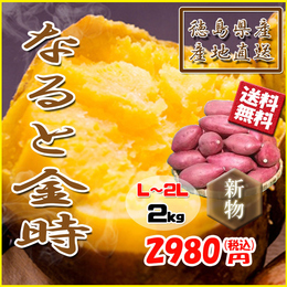 鳴門金時 徳島県産 なると金時 金時芋 さつまいも 2㎏ 新物 送料無料